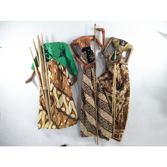 3 Vintage Wayang Golek wooden puppet - bodies only - Picture 2 of 10